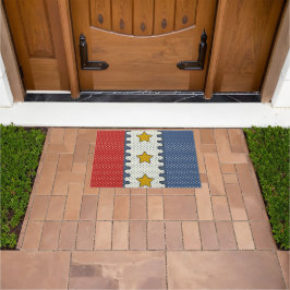 Tapete Vermelho, Branco e Azul - Bolinhas, Estrelas, Estr