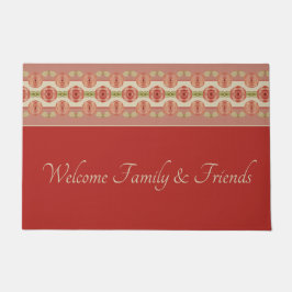 Tapete Vermelho Celeiro com Matriz Floral Artsy