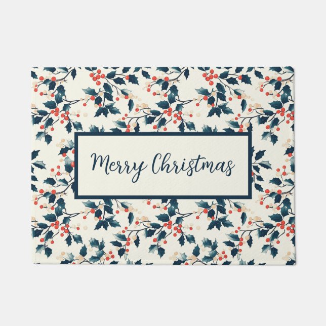 Tapete Vermelho Clássico e Holly Verde (Frente)