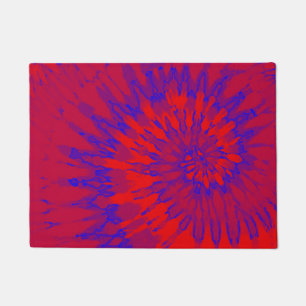 Tapete Vermelho Groovy e azul da espiral da tintura do
