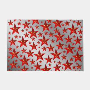 Tapete vermelho, rindo, feliz, estrelas, arco-íris, cores