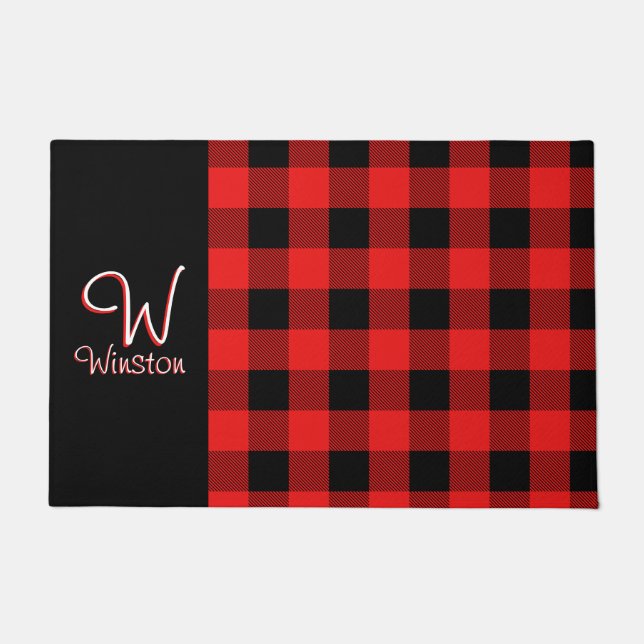 Tapete Vermelho Xadrez Búfalo (Frente)