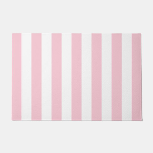 Tapete Vertical Stripes Bebê Rosa E White Stripes (Frente)