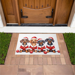 Tapete Vestido de Natal para Dachshund com Chapéu de Papa
