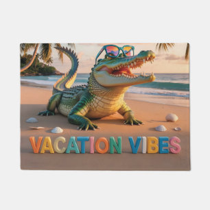 Tapete "Vibrações de Férias" Crocodilo Legal na Praia