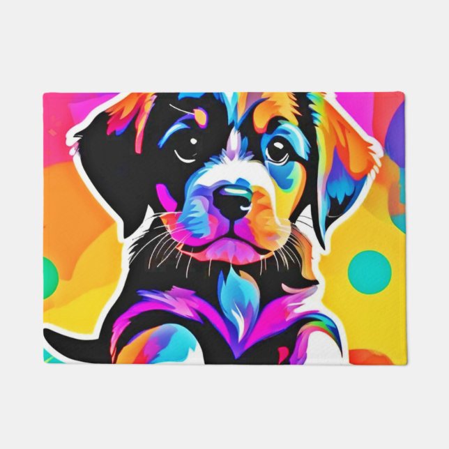 Tapete Vibrant Puppy Trabalho de arte (Frente)