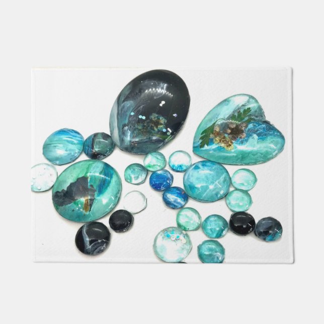 Tapete Vidro-do-mar flores e bexiga (Frente)