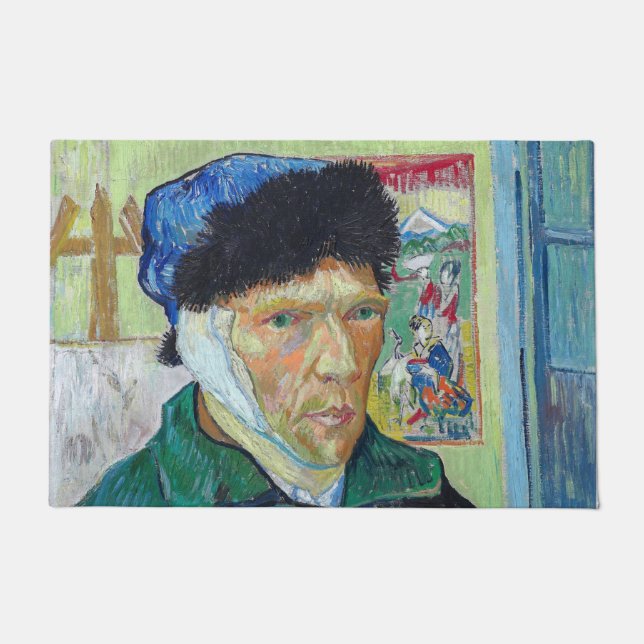 Tapete Vincent van Gogh - Autorretrato com ouvido colado (Frente)