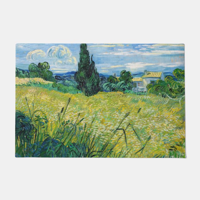 Tapete Vincent van Gogh - Campo de Trigo Verde com Cypres (Frente)