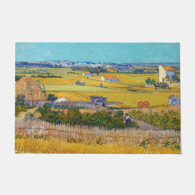 Tapete Vincent van Gogh - Colheita em La Crau (Frente)