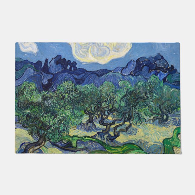 Tapete Vincent van Gogh - Oliveiras com os Alpilles (Frente)