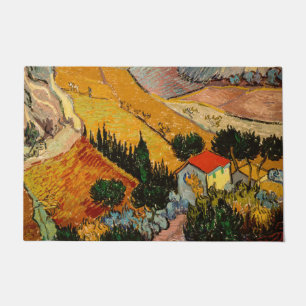 Tapete Vincent van Gogh - Paisagem, Casa e Plowman
