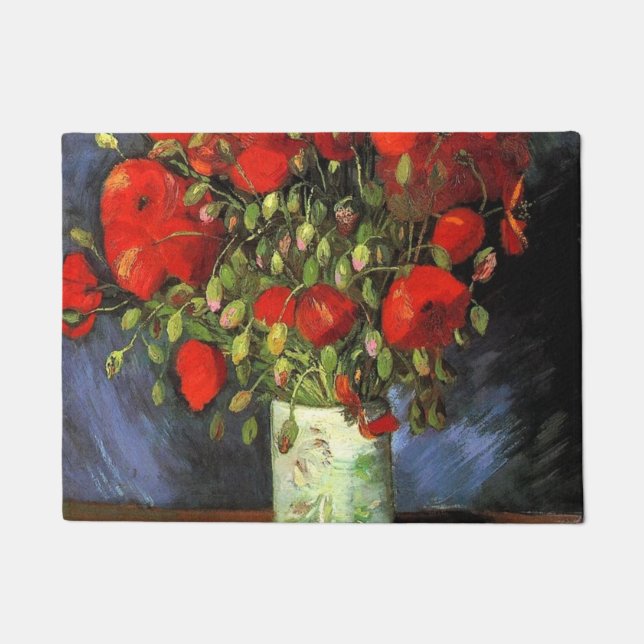 Tapete Vincent Van Gogh Vase Com Poppies Vermelhos (Frente)
