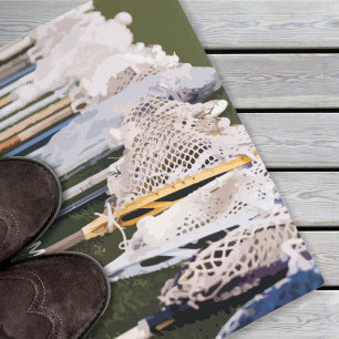 Tapete Vinhetas de Lacrosse com Aquarela