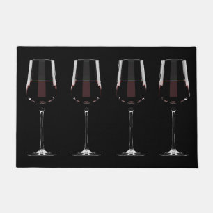 Tapete Vinhos com vinho tinto em preto