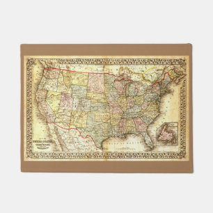 Tapete Vintage Antigo mapa geral dos EUA