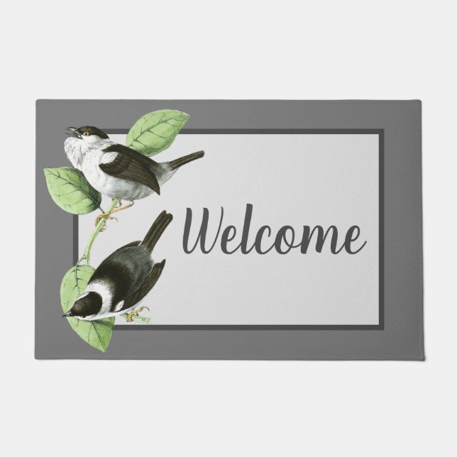 Tapete Vintage Black and White Songbird Welcome (Frente)