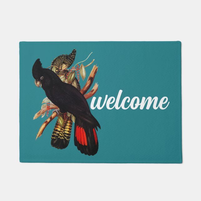 Tapete Vintage Black Cockatoo | Elizabeth Gould 1800 (Frente)