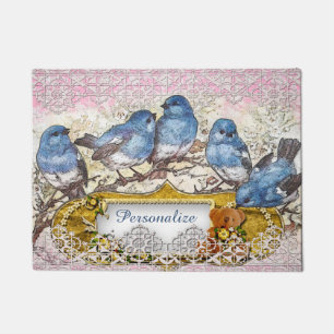 Tapete Vintage Bluebird de Felicidade Bem-vindo