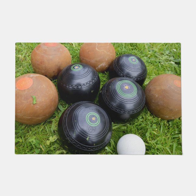 Tapete Vintage Brown E Black Lawn Bowls, (Frente)