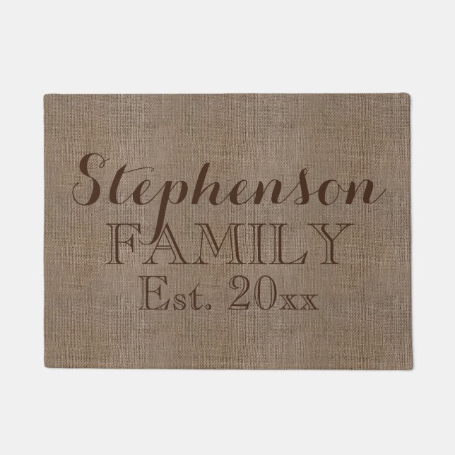 Tapete Vintage Country Rustic Burlap Name (Frente)