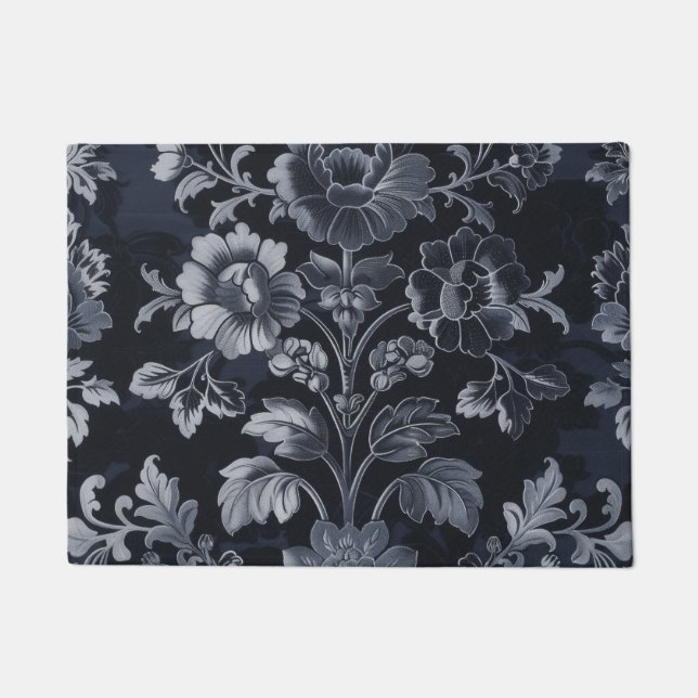 Tapete Vintage de Damask da cinza inspirada (Frente)