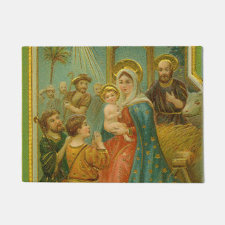 Tapete Vintage Edwardian Era Nativity Christmas Card