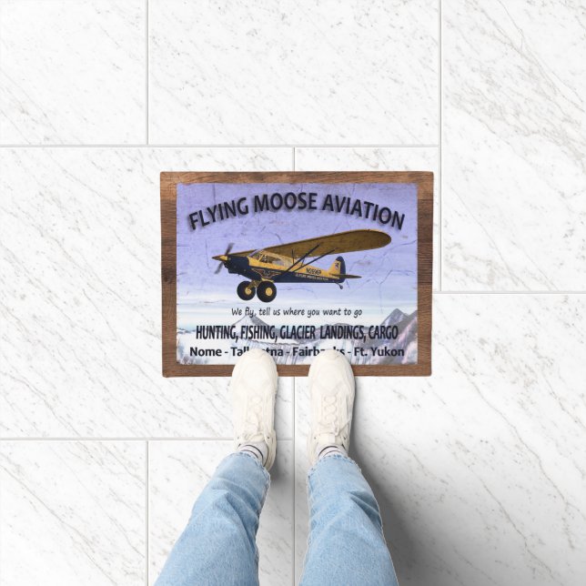 Tapete Vintage Flying Moose Aviation Sign (Interior)