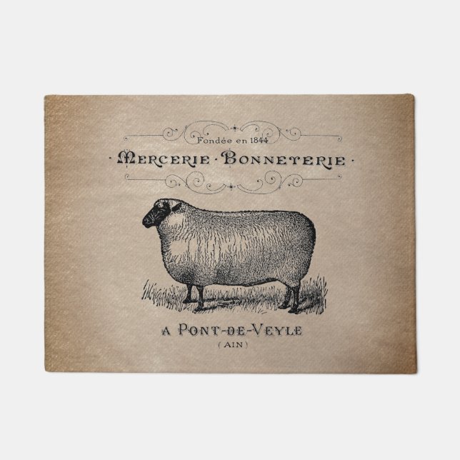 Tapete Vintage França Ovino Envelhecido Muslin Farmhouse  (Frente)