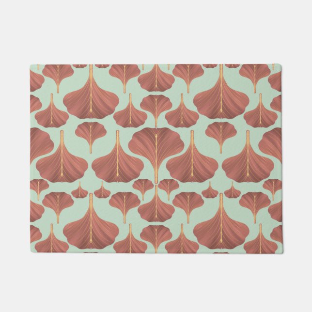 Tapete Vintage Gingko Mint Padrão Floral (Frente)