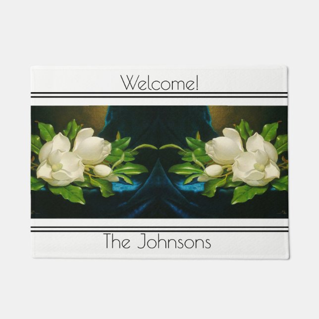 Tapete Vintage Heade Magnolia Flower Blossoms Doormat (Frente)