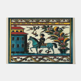 Tapete Vintage Man on Horse, adicione texto Doormat