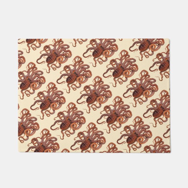 Tapete Vintage Octopus Macropus, Animais Aquáticos Marinh (Frente)