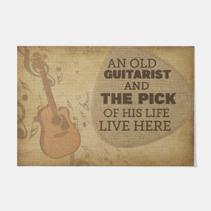 Tapete Vintage Old Guitarist Doormat, Guitarrista