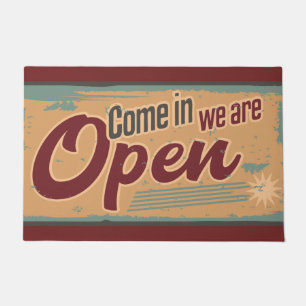 Tapete Vintage open business sign retro cafe garage red