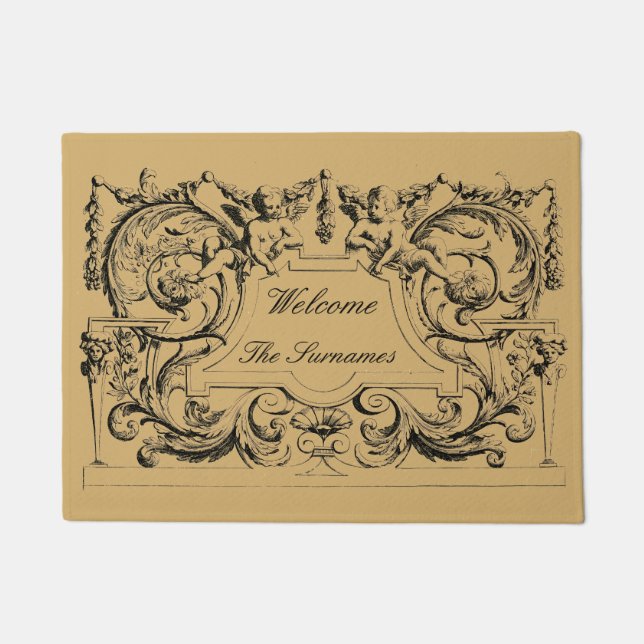 Tapete Vintage Ornamentado francês Barroco Rococó (Frente)