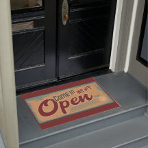 Vintage, placa de negócios aberta, retrô garagem d