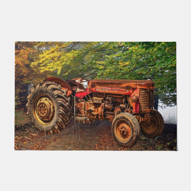 Tapete Vintage Red Fazenda Trator (Frente)