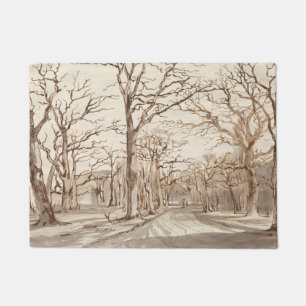 Tapete Vintage Winter Day Trees Holiday Christmas