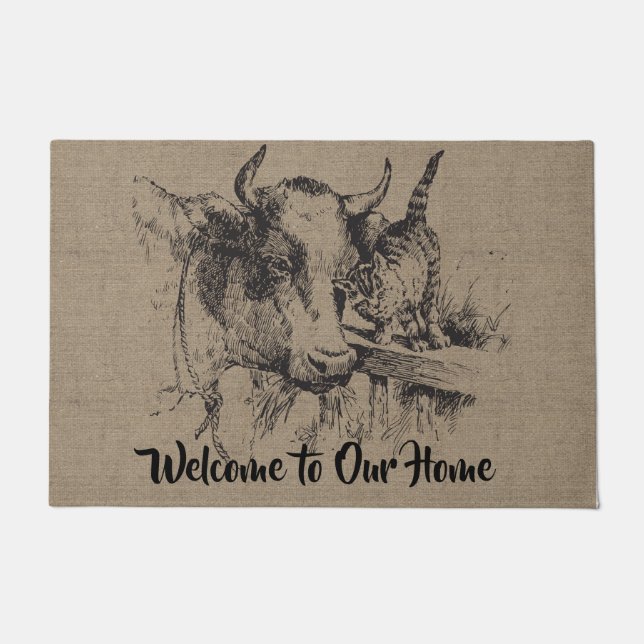 Tapete Vintagem e gato personalizados - Fazenda e animais (Frente)