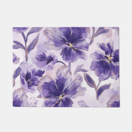 Tapete Violet Blooms Watercolor Purple Flowers Painted