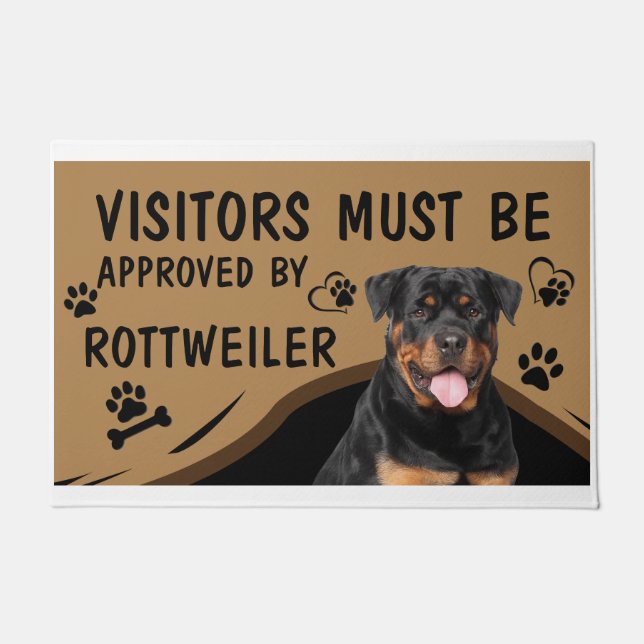 Tapete Visitante Deve Ser Aprovado Por Rottweiler (Frente)
