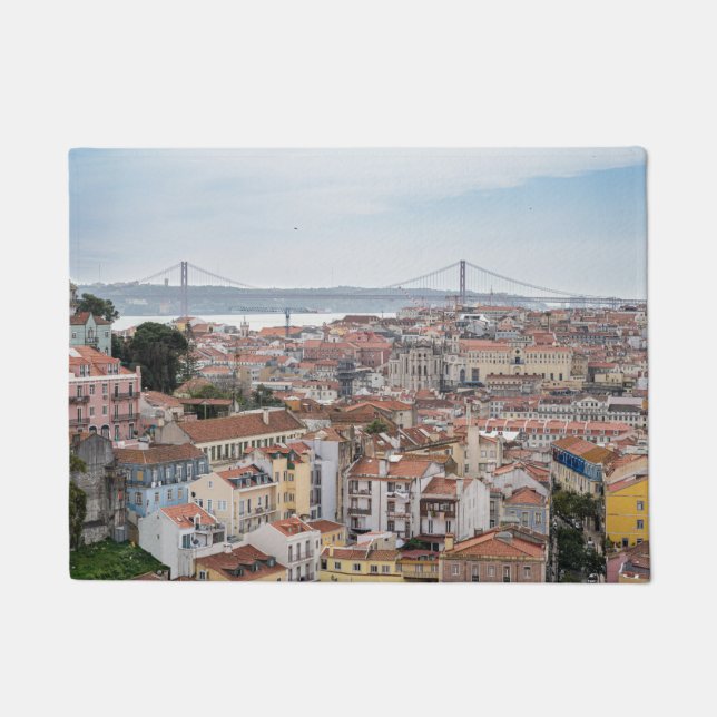 Tapete Vista da antiga cidade de Lisboa e 25 da ponte de  (Frente)