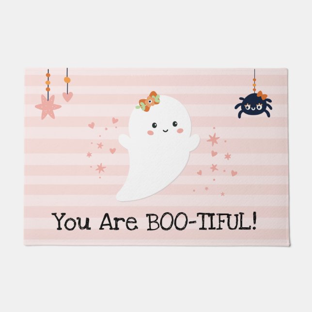 Tapete Você é um Fantasma Kawaii Bootiful Rosa no Hallowe (Frente)