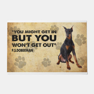 Tapete Você pode entrar, mas não vai sair Doberman