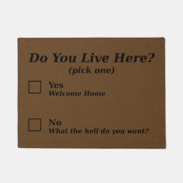 Tapete Você vive aqui? Doormat