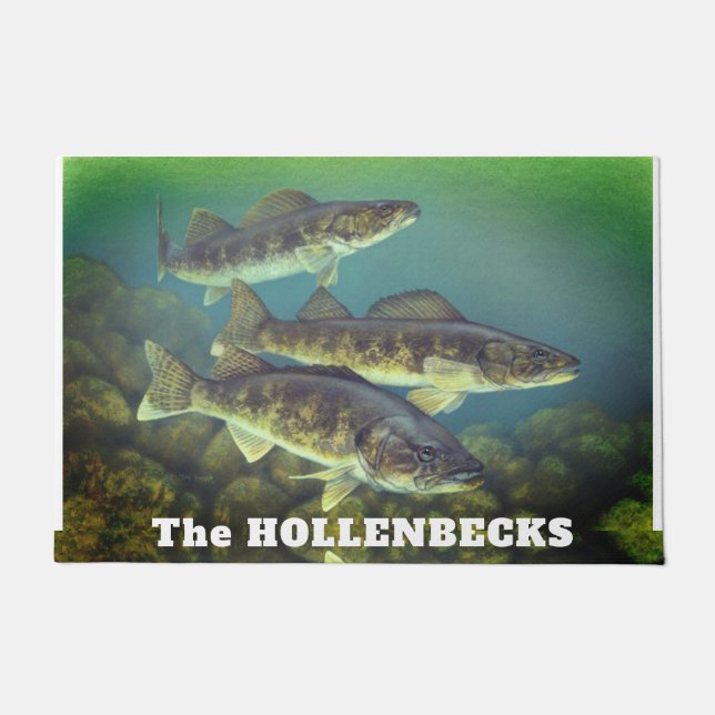 Tapete Walleye Pike Fish Pattern Doormat (Frente)