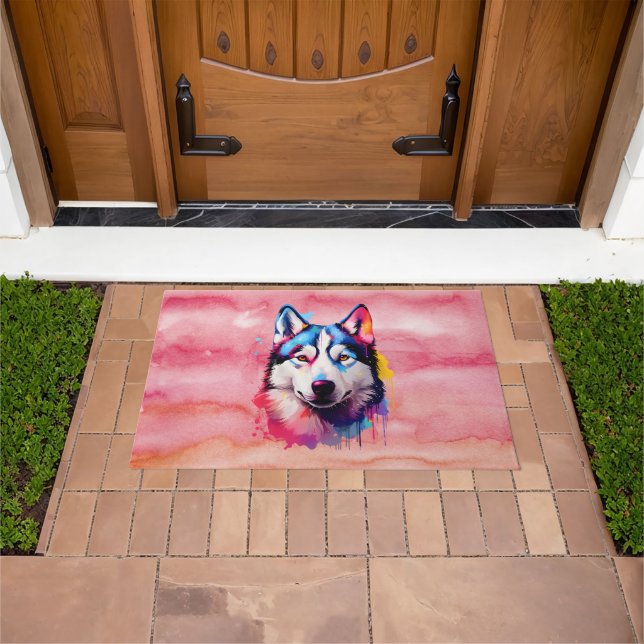Tapete Watercolor Siberian Husky Colorir Art (Ar livre)