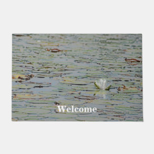 Tapete Waterlily Pond Lake Flower I Door Mat