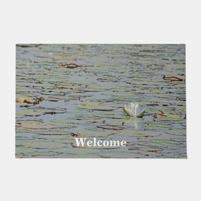 Tapete Waterlily Pond Lake Flower I Door Mat (Frente)